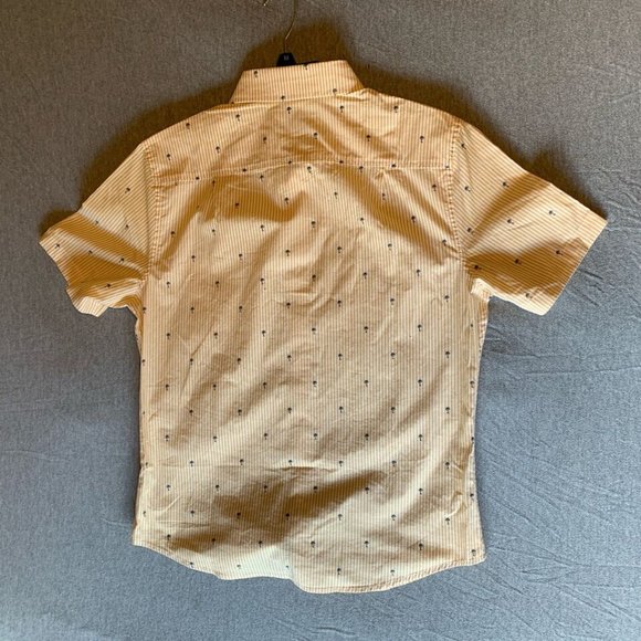 Men’s Good fellow Northrop Button Down Palm Tree Prints M Yellow White - Picture 4 of 9